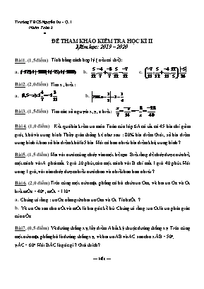 Đề tham khảo kiểm tra học kì II môn Toán Lớp 6 - Năm học 2019-2020 - Trường THCS Nguyễn Du